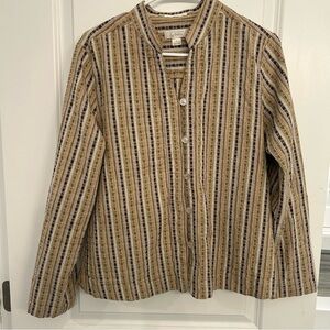 Christopher & Banks Boho Striped Button-Up Blouse